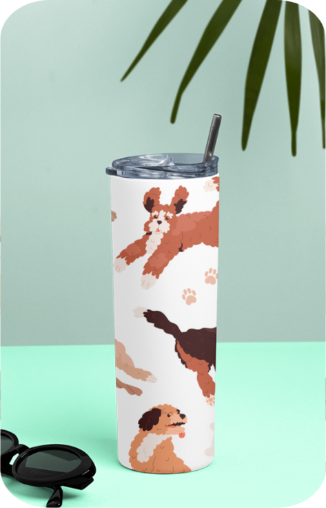 Tumbler Bottle - Woof - Dog pattern - Generic