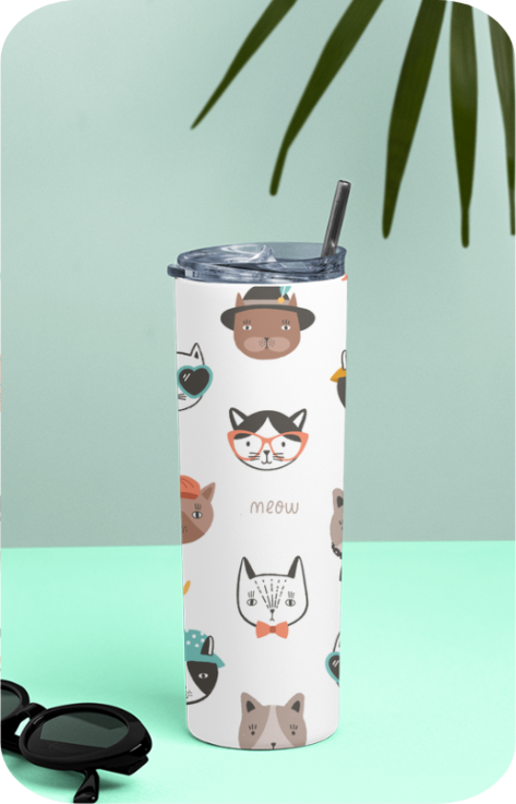 Tumbler Bottle - Meow - Cat pattern - Generic