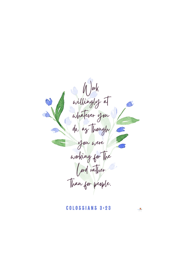Col 3:23 - Wildflower - A4 Frame - English