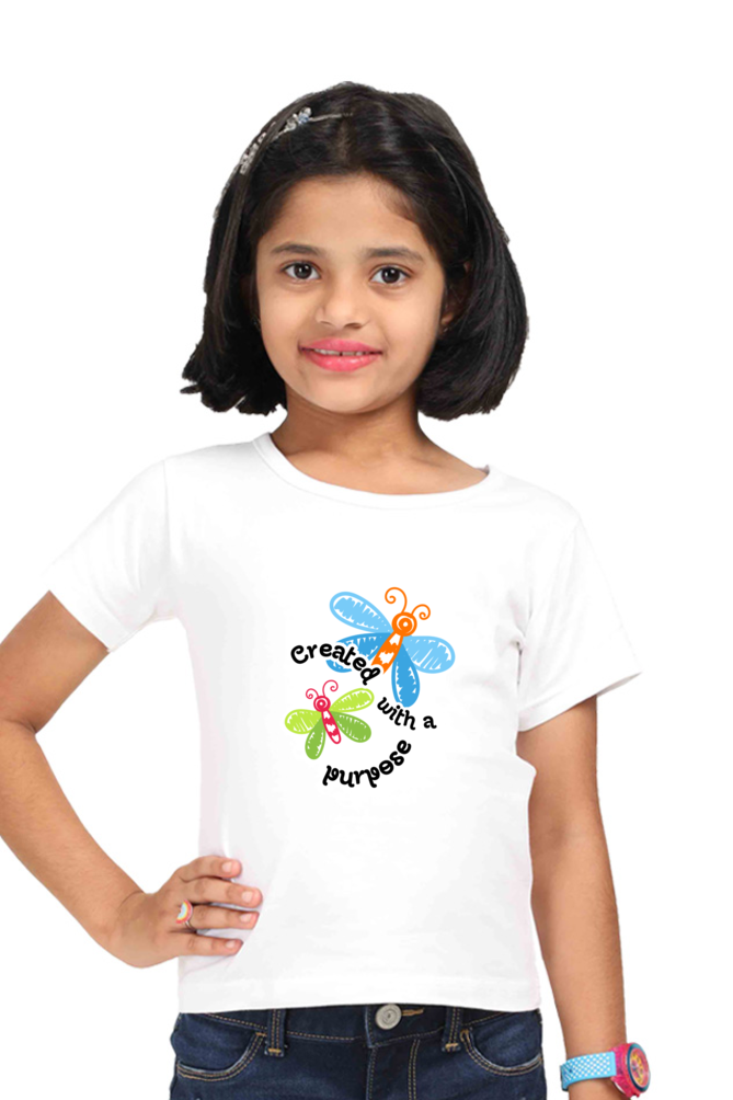 Created with a purpose - Butterfly motifs - Kids Tshirt
