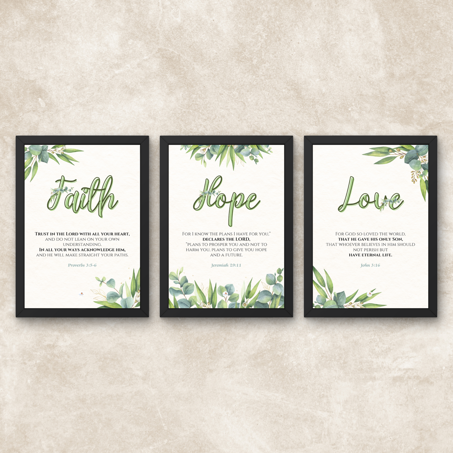 Bible verse frame - English - A4 - Proverbs 3:5-6