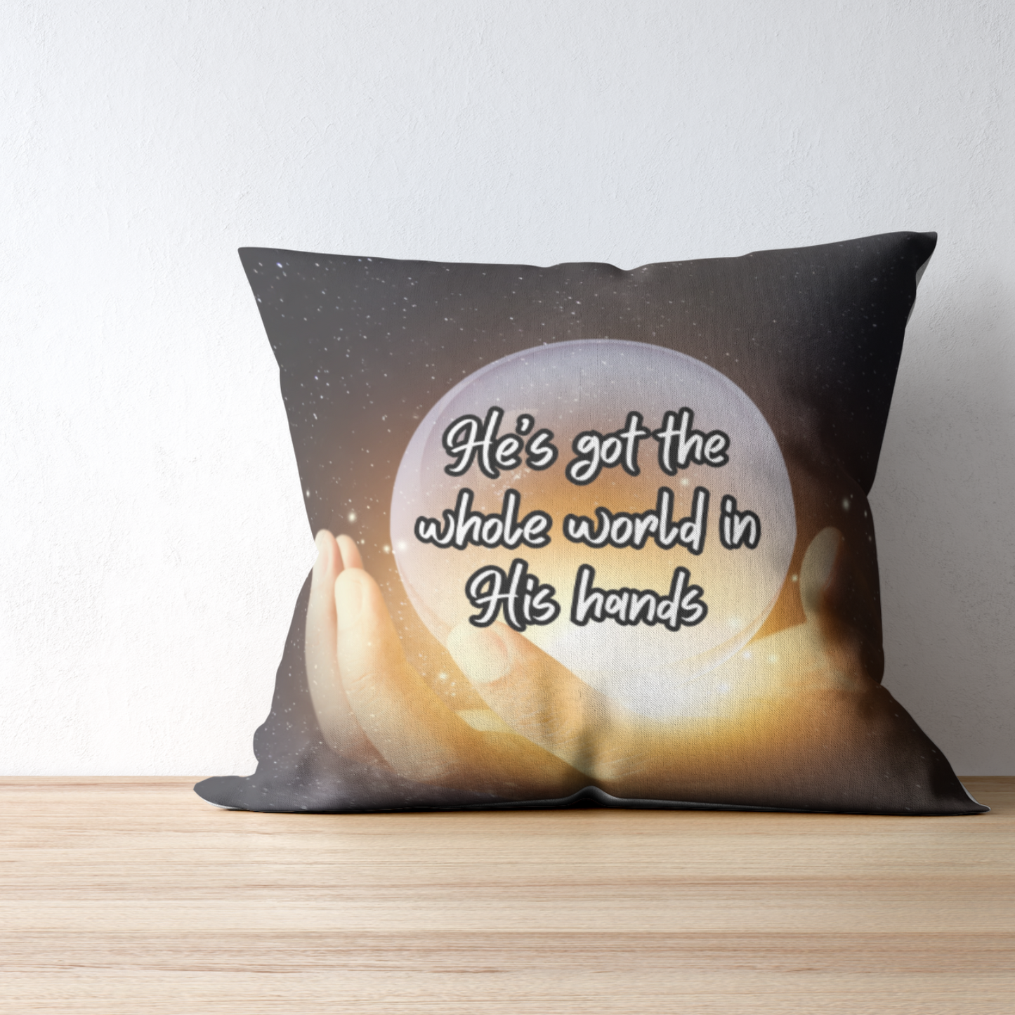 Cushion cover | He's got the whole world in His hands