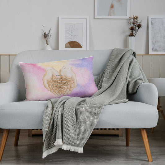 Pillow covers | All over print | Calm | Psalms 4:8 | Pink