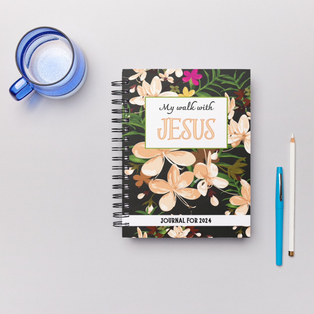 Journal - My walk with Jesus - Black & Peach