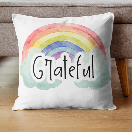 Cushion cover - Grateful- Rainbow- Single
