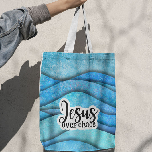 Tote bag - Water print - Jesus over chaos - All Over Print