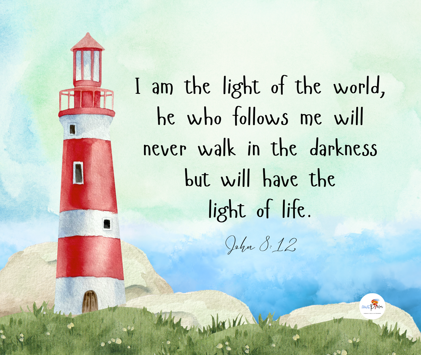 Tumbler Bottle - John 8:12 - I am the Light of the world