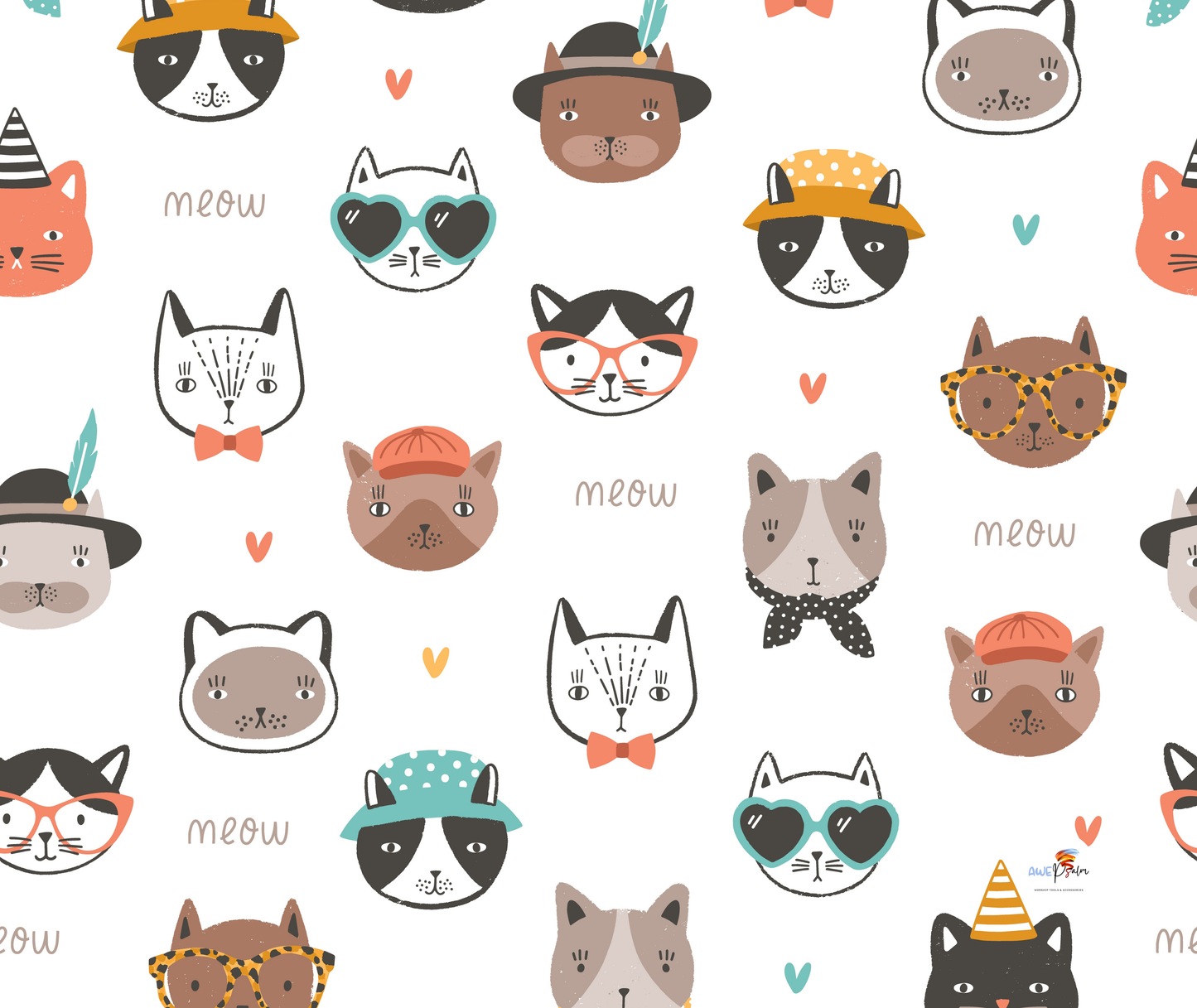 Tumbler Bottle - Meow - Cat pattern - Generic