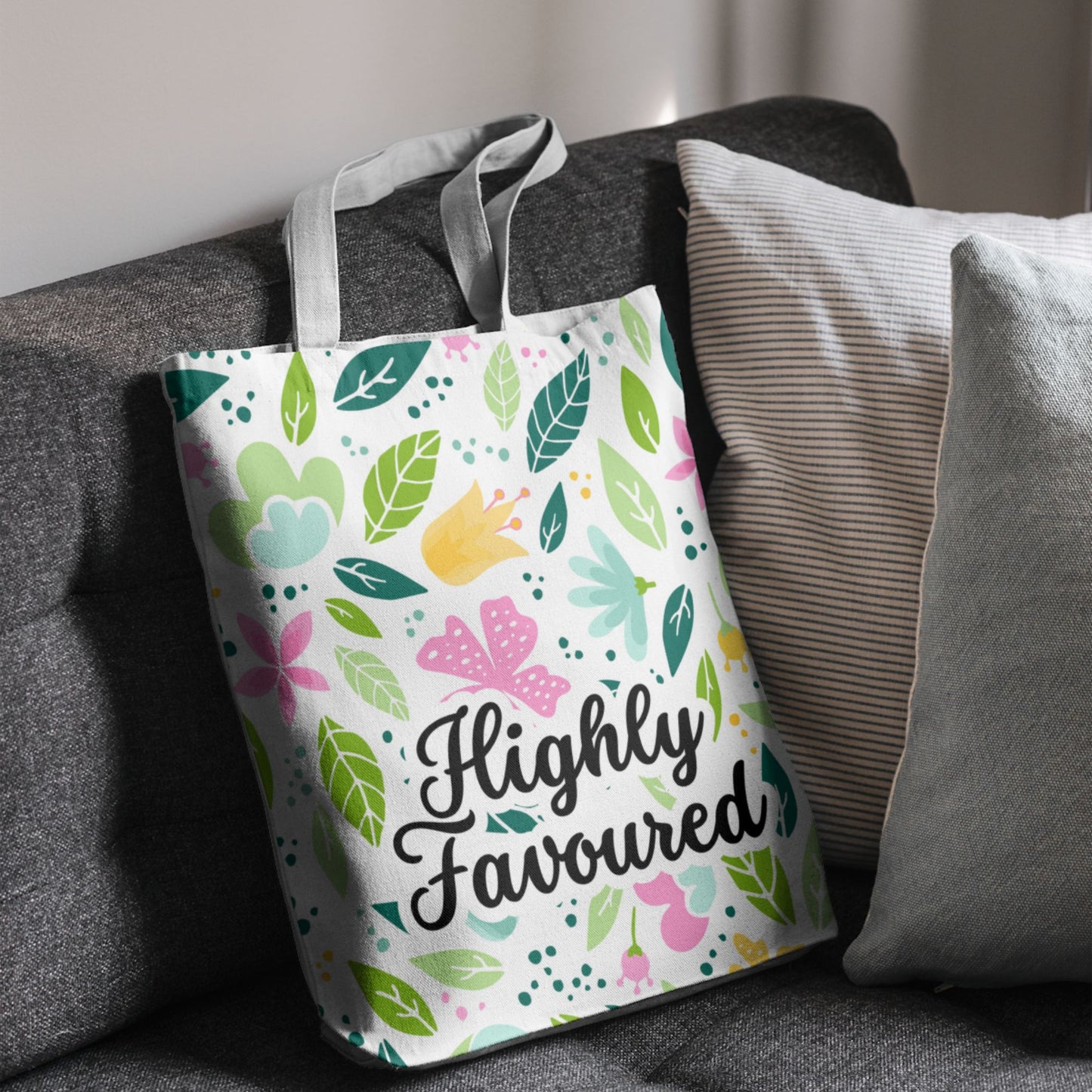Tote bag - Pastel floral - Highly favoured - All Over Print