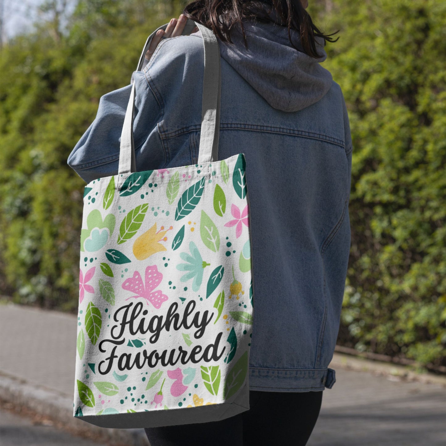 Tote bag - Pastel floral - Highly favoured - All Over Print