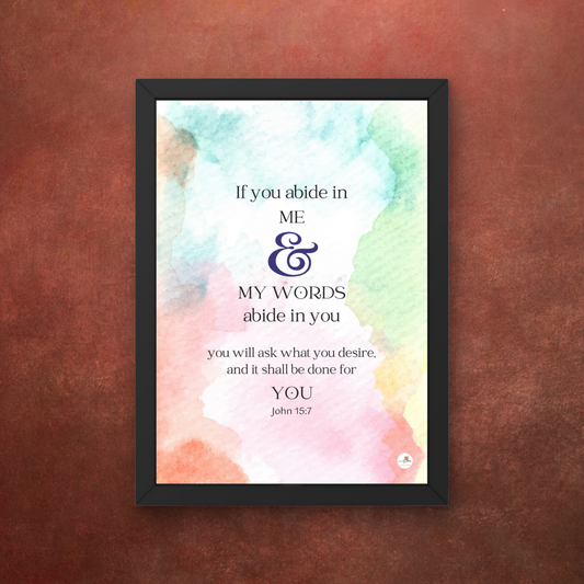 Bible verse frame - English - A4 - John 15:7