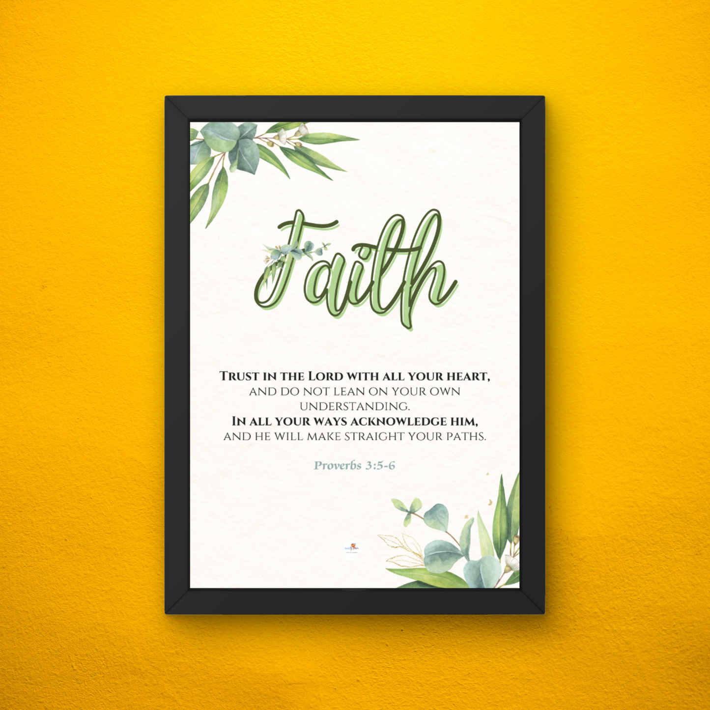 Bible verse frame - English - A4 - Proverbs 3:5-6