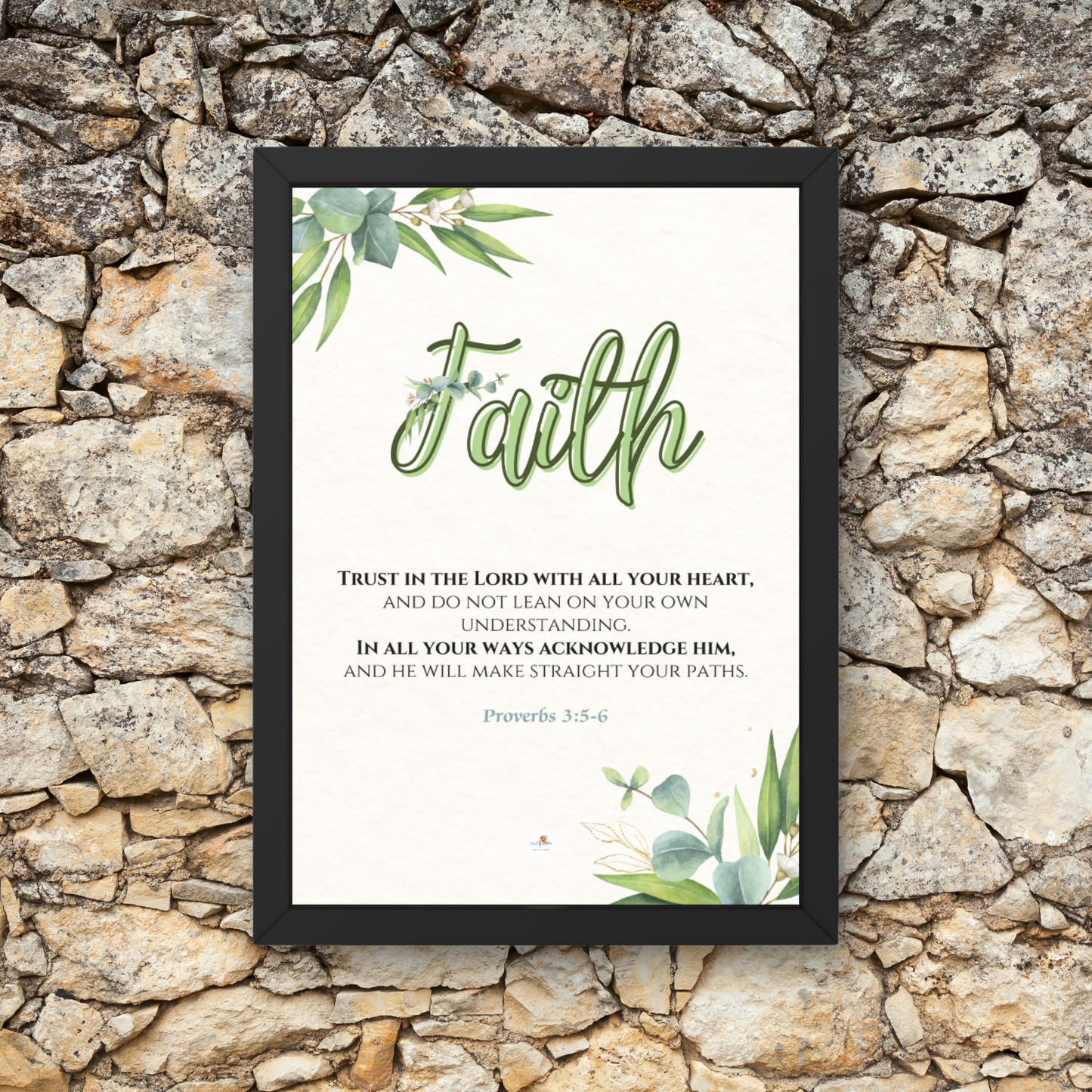 Bible verse frame - English - A4 - Proverbs 3:5-6