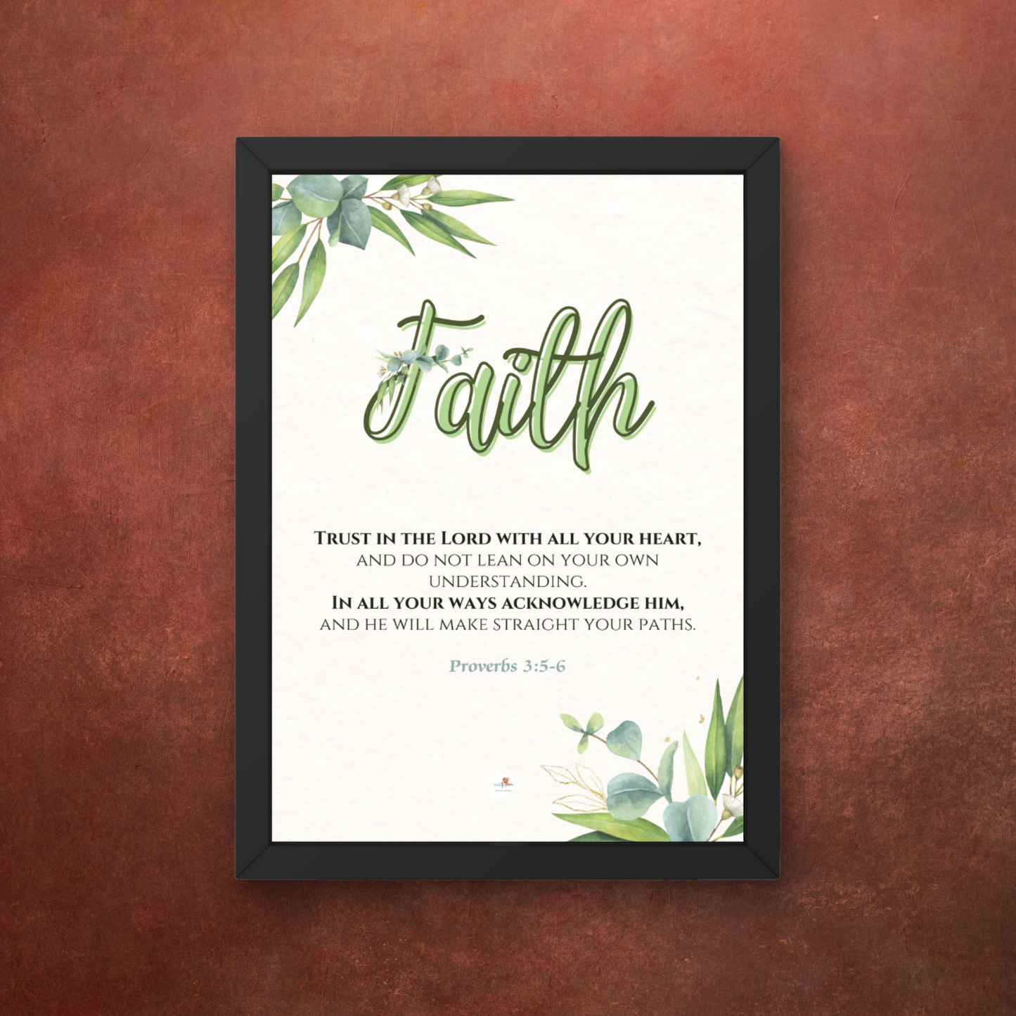Bible verse frame - English - A4 - Proverbs 3:5-6