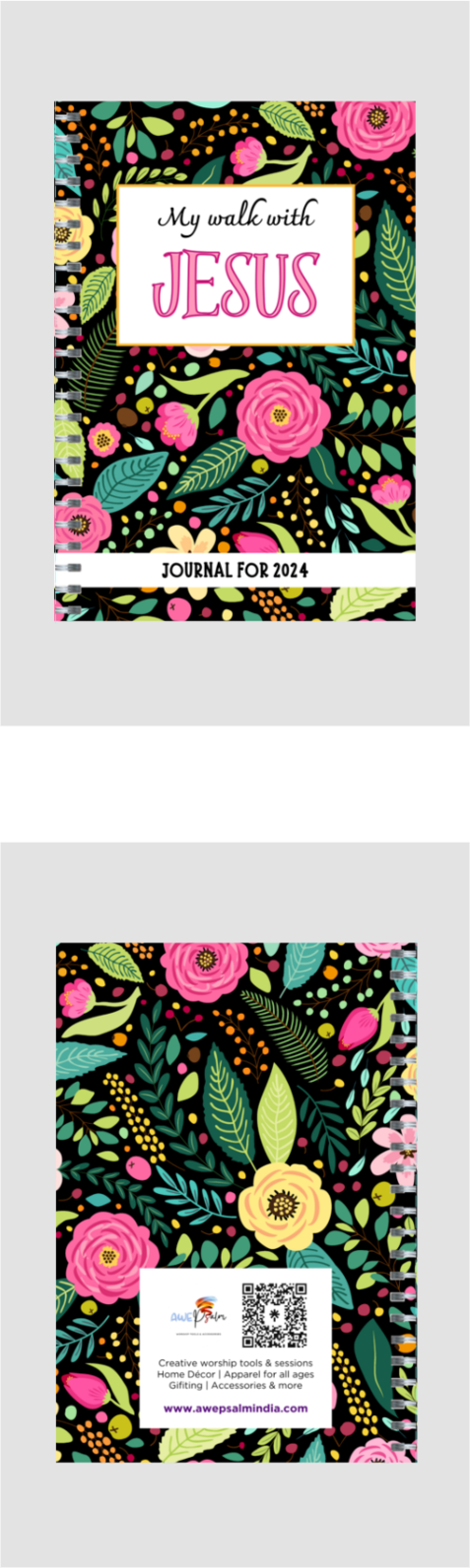 Journal - My walk with Jesus - Black floral