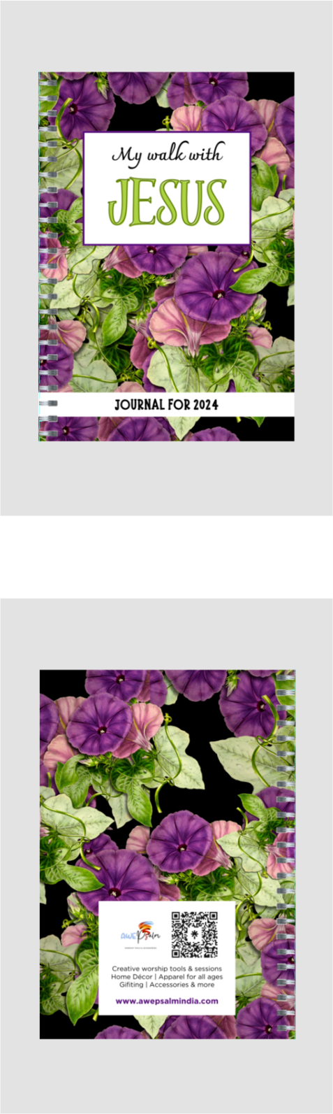 Journal - My walk with Jesus - Purple floral