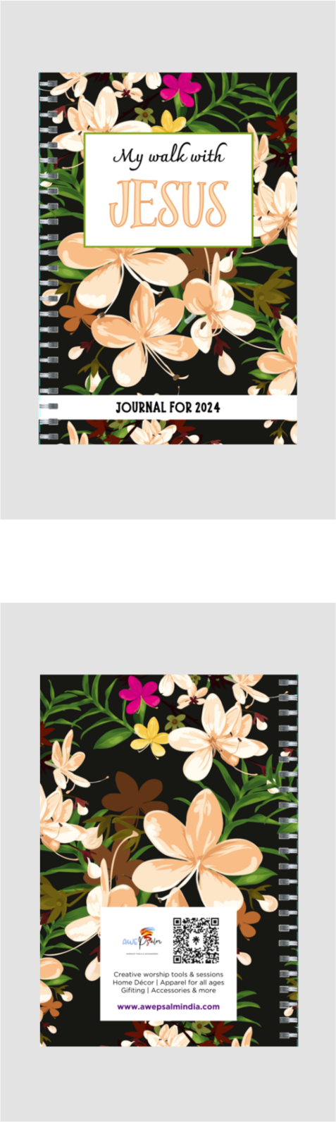 Journal - My walk with Jesus - Black & Peach