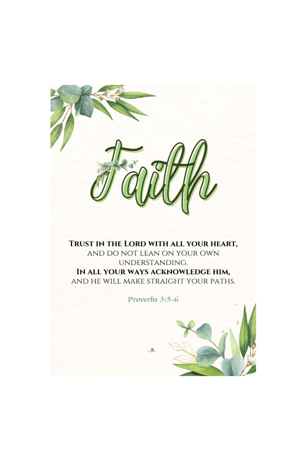 Bible verse frame - English - A4 - Proverbs 3:5-6