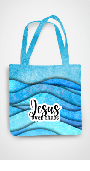 Tote bag - Water print - Jesus over chaos - All Over Print