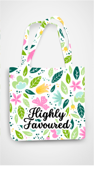Tote bag - Pastel floral - Highly favoured - All Over Print