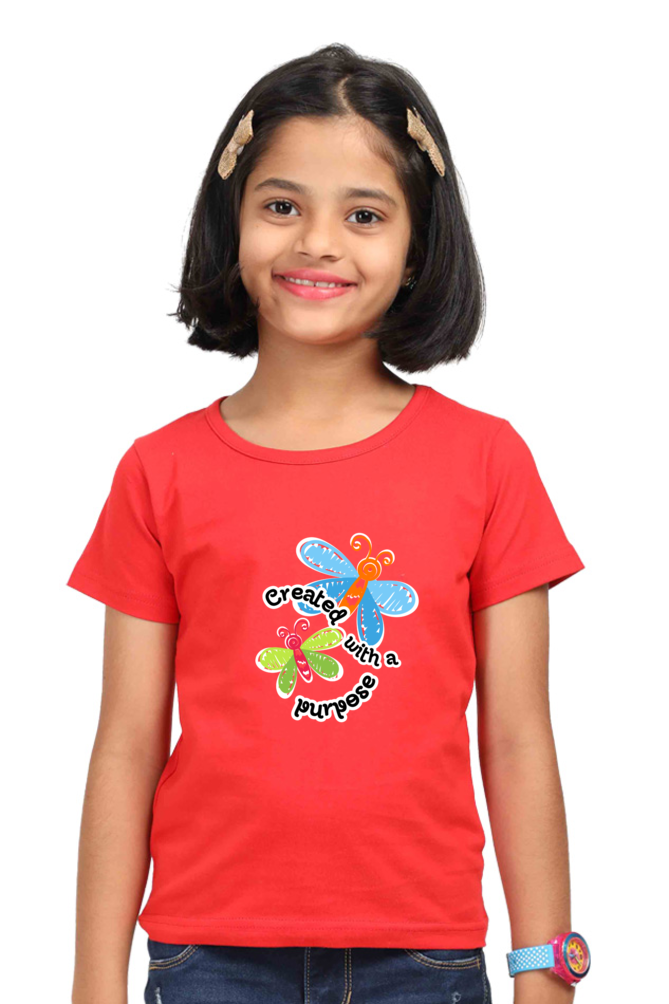 Created with a purpose - Butterfly motifs - Kids Tshirt