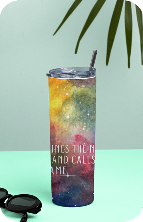 Tumbler Bottle - Psalms 147:4 - Galaxy