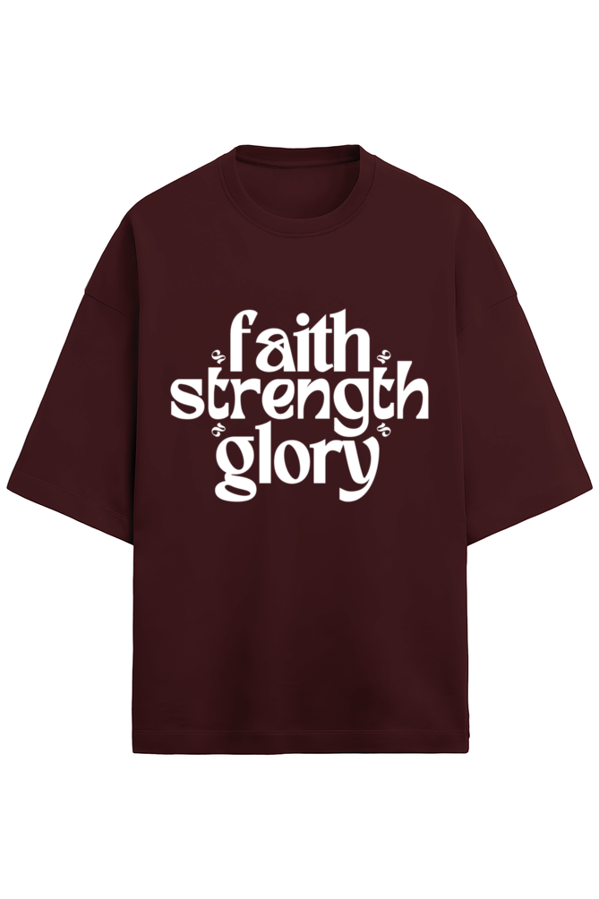 Faith Strength Glory x 2 - Terry - Puff White