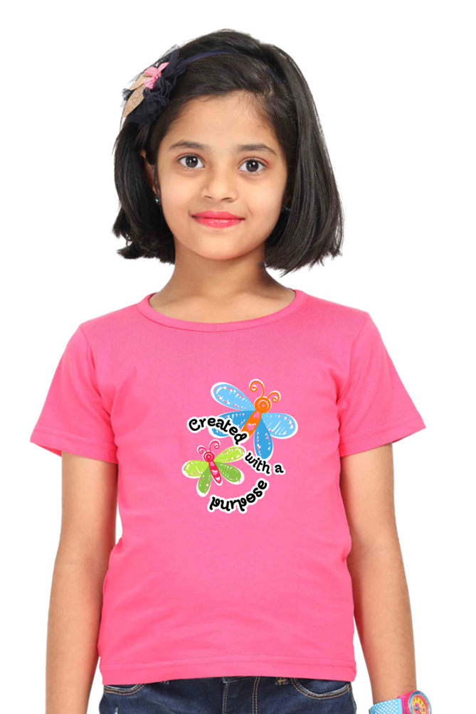 Created with a purpose - Butterfly motifs - Kids Tshirt