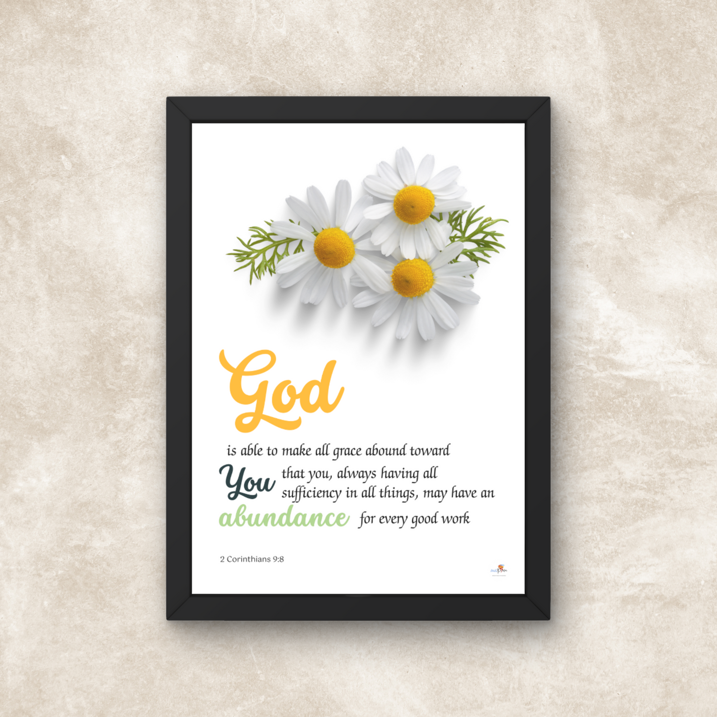 Bible verse frame - Eng - A4 - 2 Cor 9:8