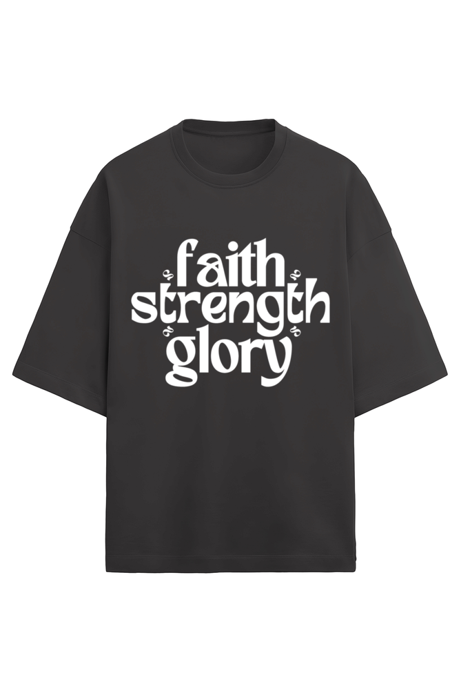 Faith Strength Glory x 2 - Terry - Puff White