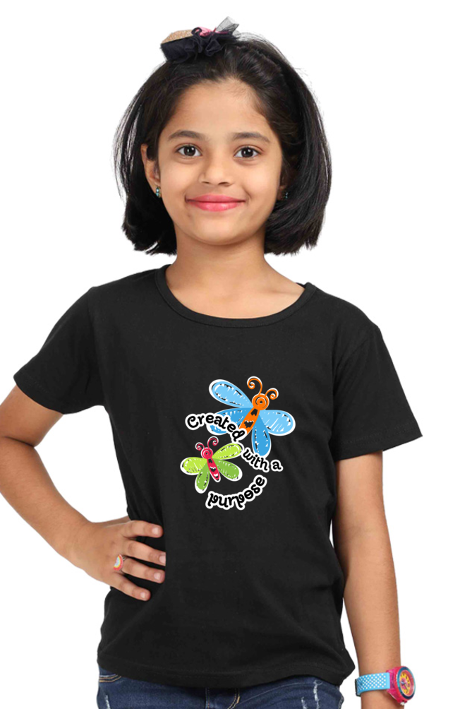 Created with a purpose - Butterfly motifs - Kids Tshirt