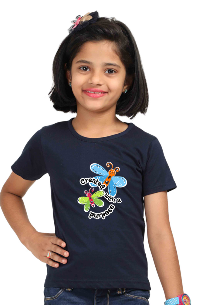 Created with a purpose - Butterfly motifs - Kids Tshirt