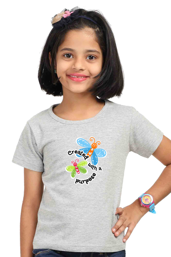 Created with a purpose - Butterfly motifs - Kids Tshirt