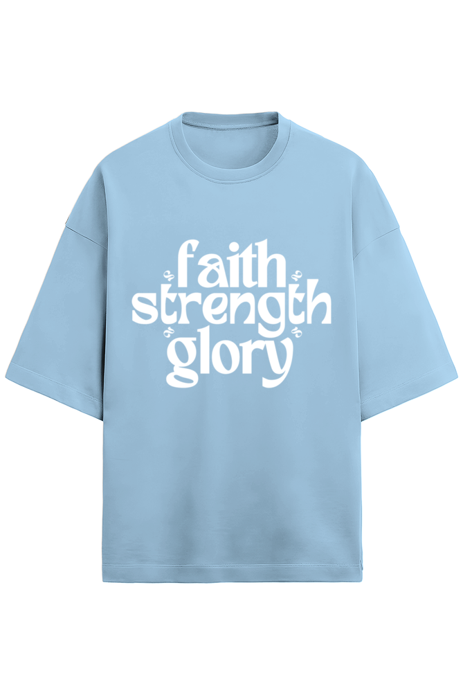 Faith Strength Glory x 2 - Terry - Puff White