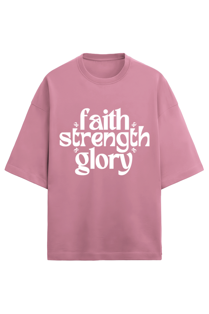 Faith Strength Glory x 2 - Terry - Puff White