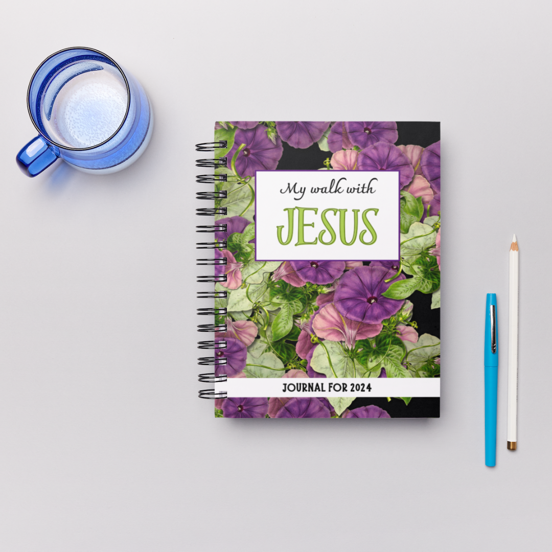 Journal - My walk with Jesus - Purple floral