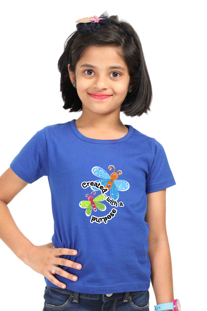 Created with a purpose - Butterfly motifs - Kids Tshirt