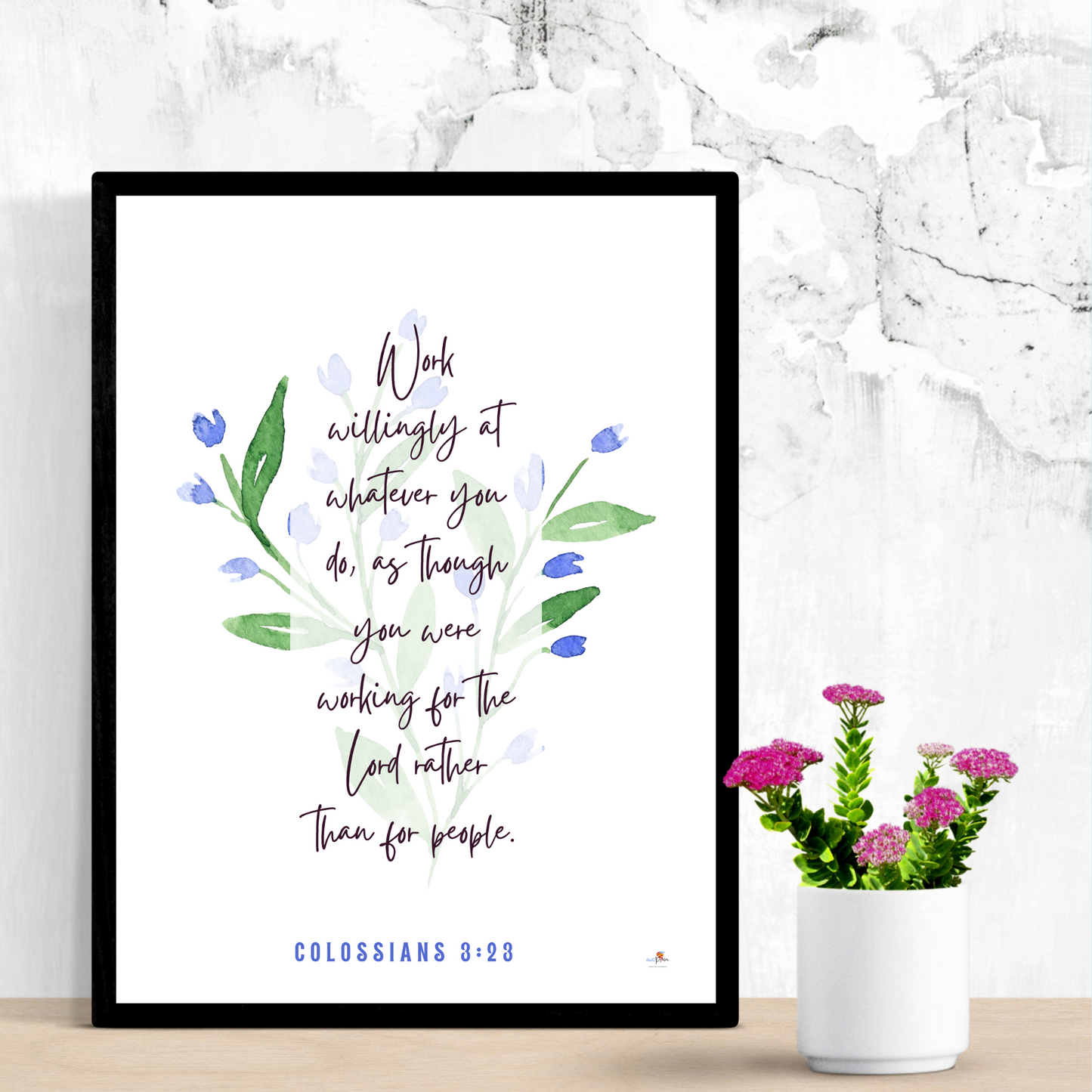 Col 3:23 - Wildflower - A4 Frame - English