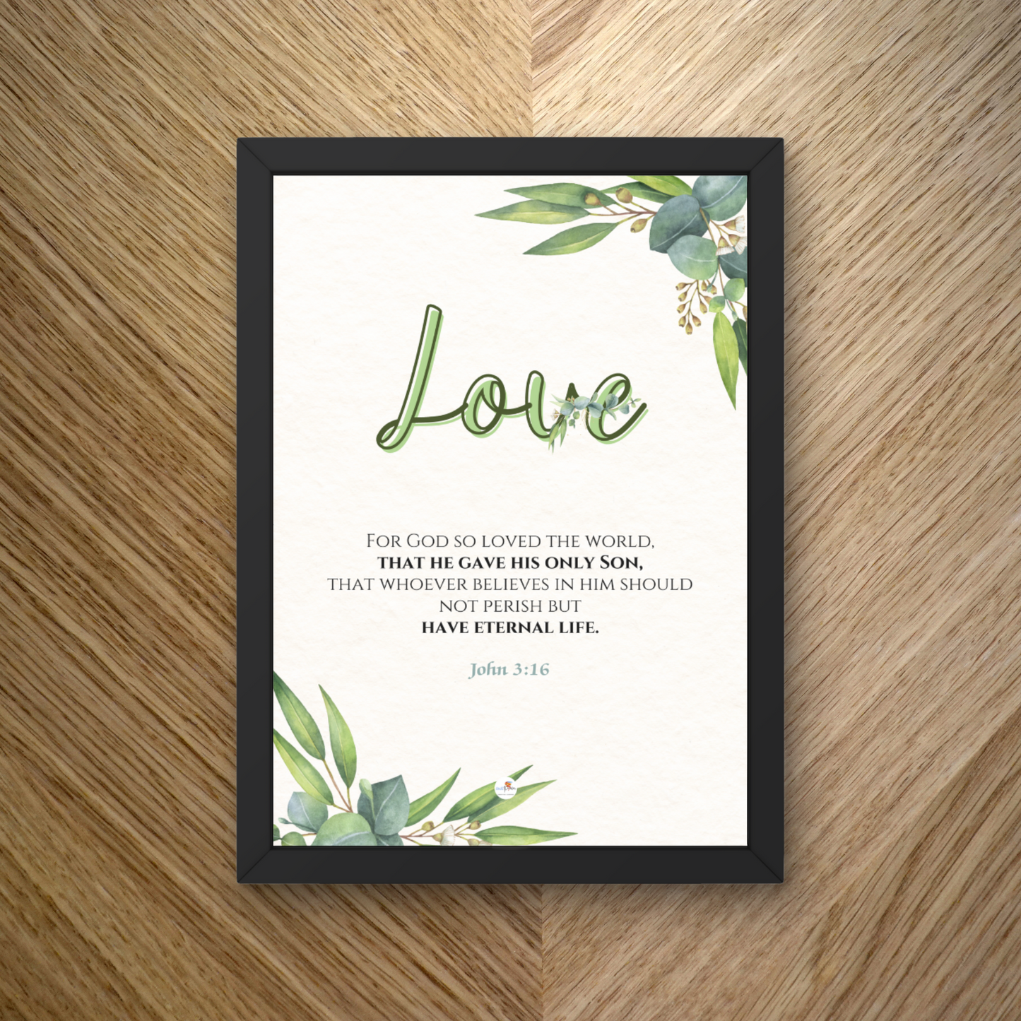 Bible verse frame - English - A4 - John 3:16