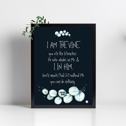 John 15:5 - I am the Vine - A4 Frame - English