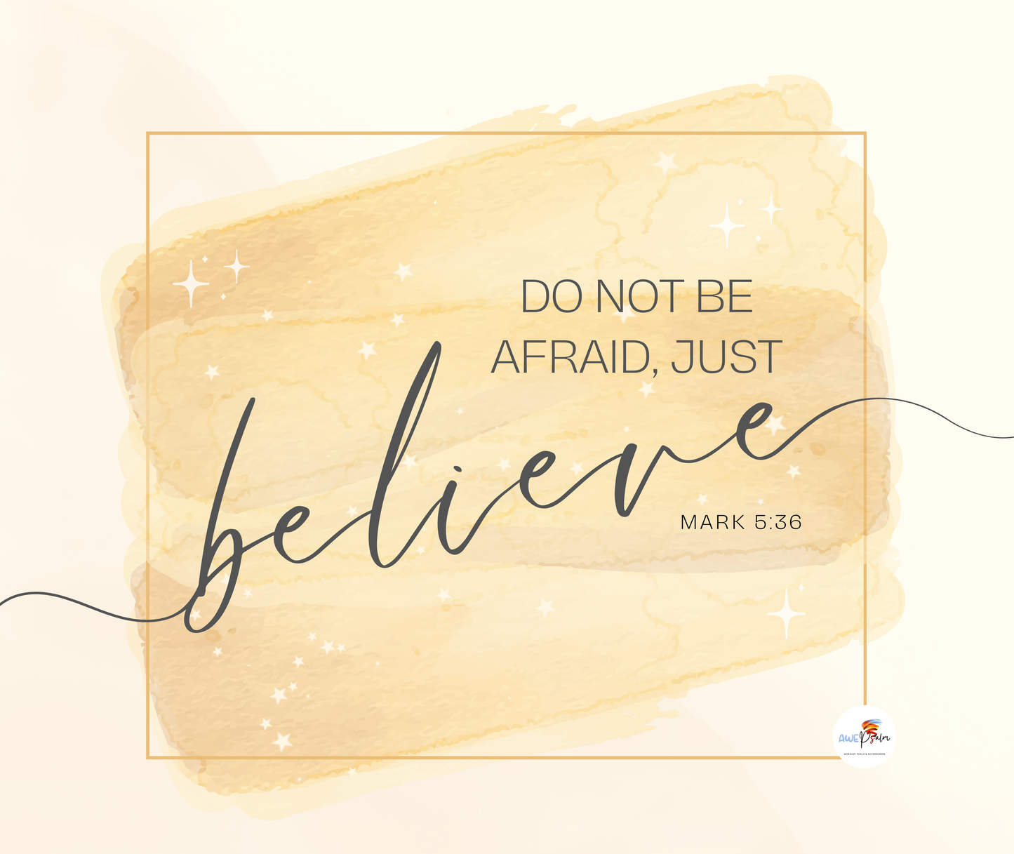 Tumbler Bottle - Mark 5:36 - Believe