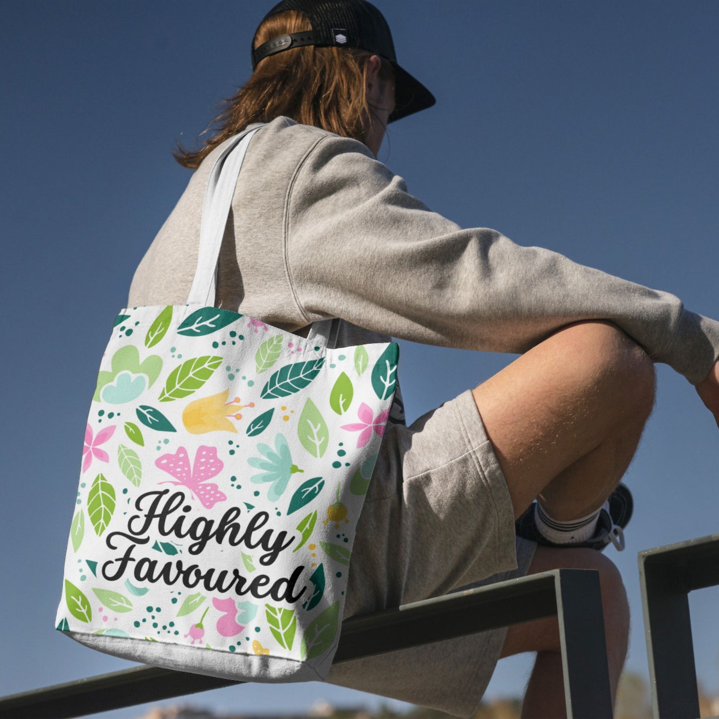 Tote bag - Pastel floral - Highly favoured - All Over Print