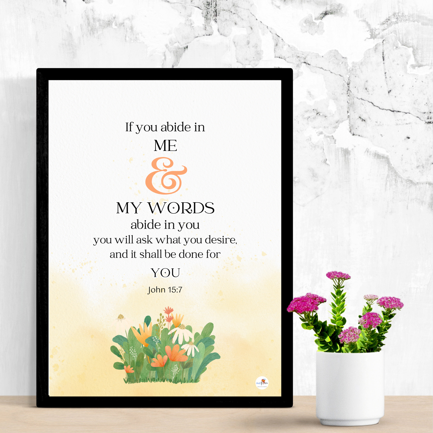 Bible verse frame - English - A4 - John 15:7