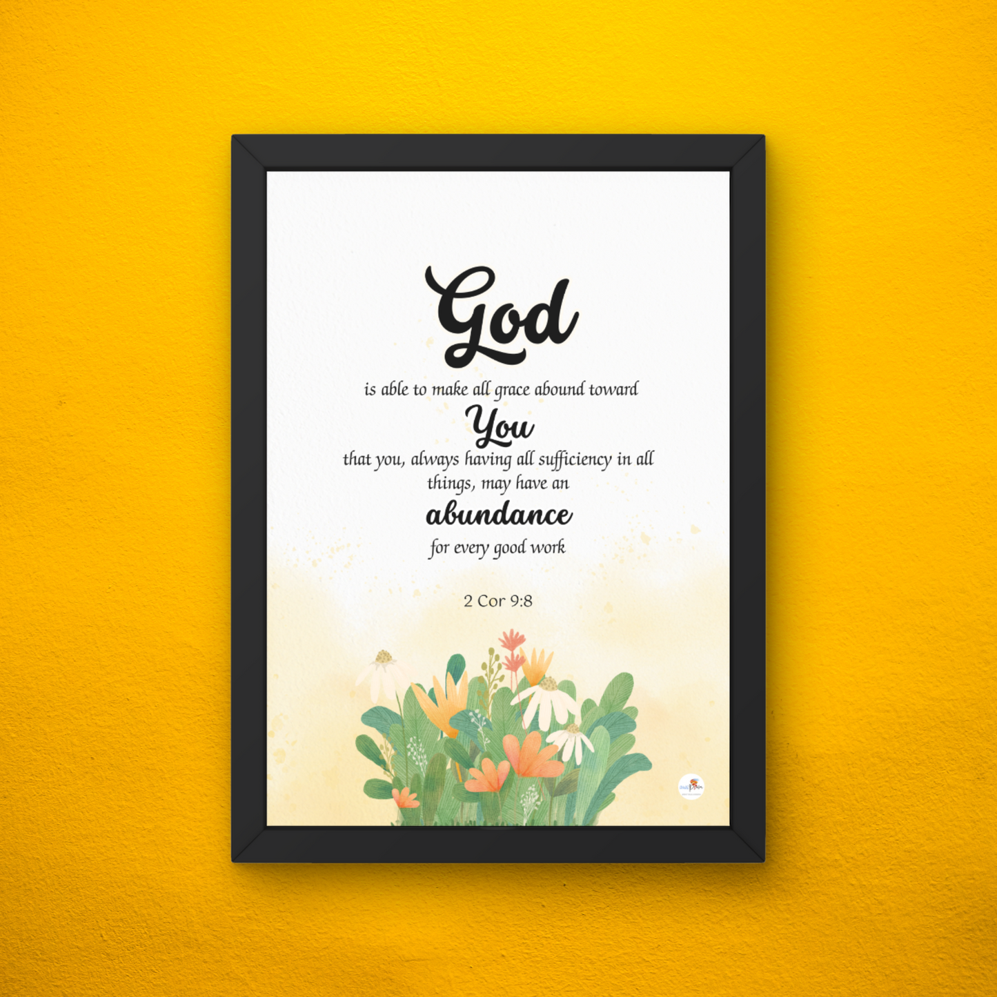 Bible verse frame - Eng - A4 - 2 Cor 9:8