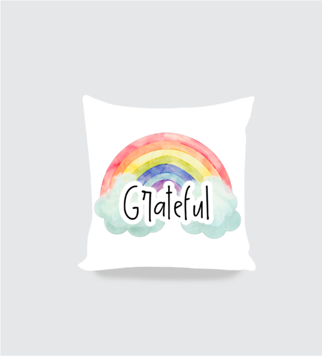 Cushion cover - Grateful- Rainbow- Single