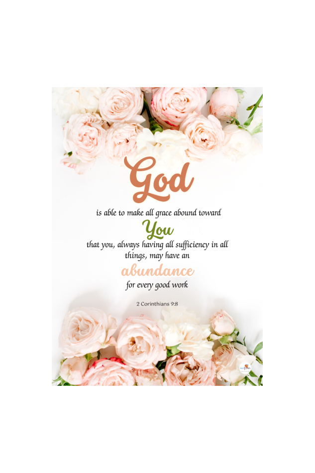 Bible verse frame - Eng - A4 - 2 Cor 9:8