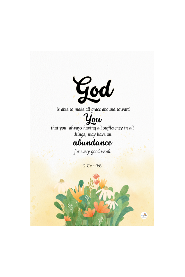 Bible verse frame - Eng - A4 - 2 Cor 9:8