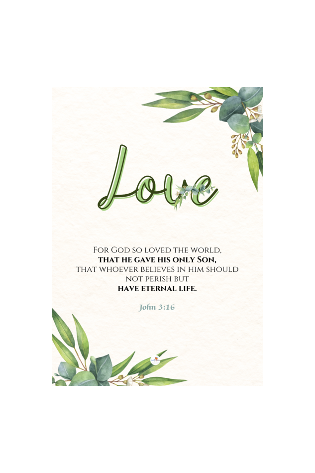 Bible verse frame - English - A4 - John 3:16