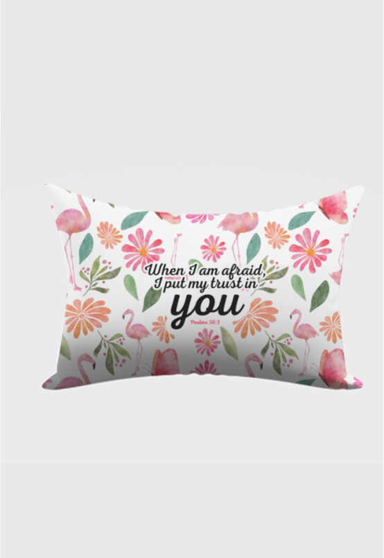 Pillow covers | All over print | Tropical | Psalms 56:3 | Watercolour